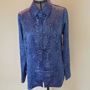 Blue Leopard Print Women's Top